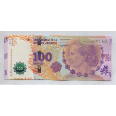 ARGENTINA COL. 821d BILLETE EVA PERON DE $ 100 EVITA SIN CIRCULAR UNC
